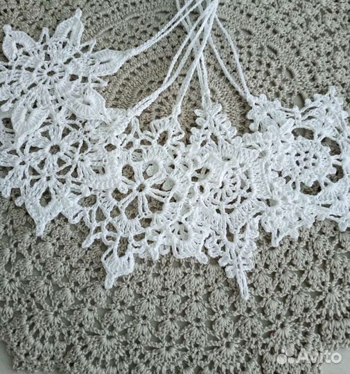 Вязаные снежинки. Ручная работа. Новые