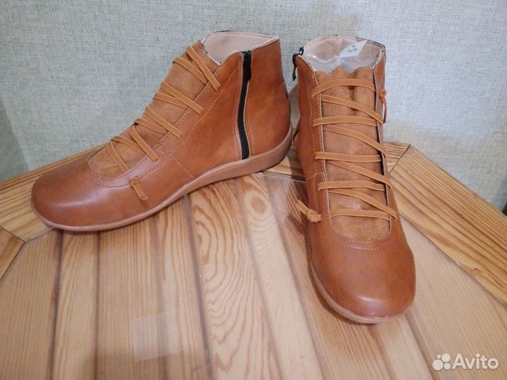 Ботинки женские маломерят на 2 размера экокожа