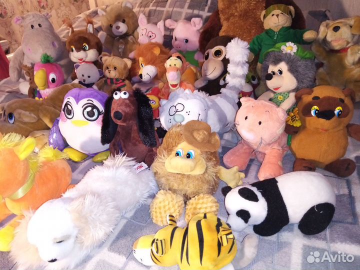 Мягкие игрушки много