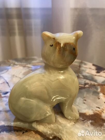 Статуэтка кошка из оникса