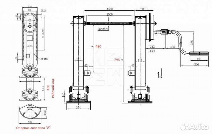 Опора полуприцепа 782 мм г/п 24т