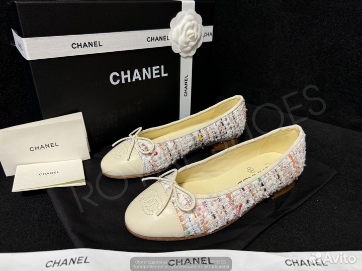 Твидовые балетки женские Chanel