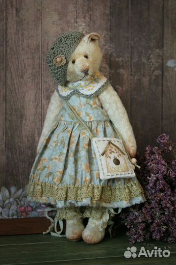 Плюшевый тедди мишка для коллекционной куклы