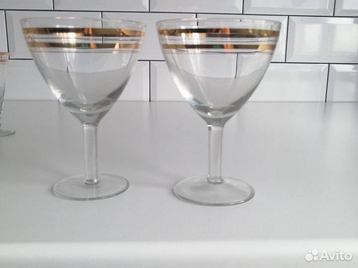 Фужеры(коктейль), рюмки СССР золотая полоса