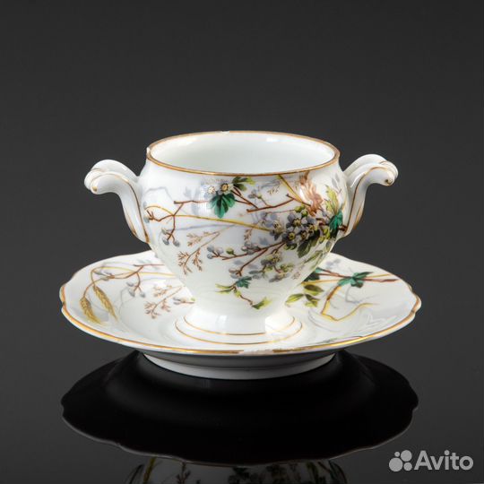 Соусник (горчичница) на подставке с декором в виде