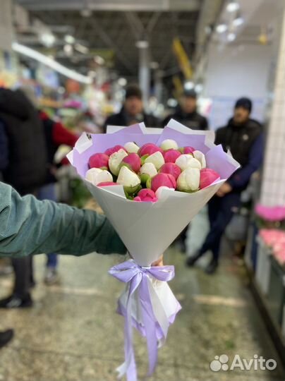 Букет из 21шт пион/ розы/ гипсофила/ букет/ цветы