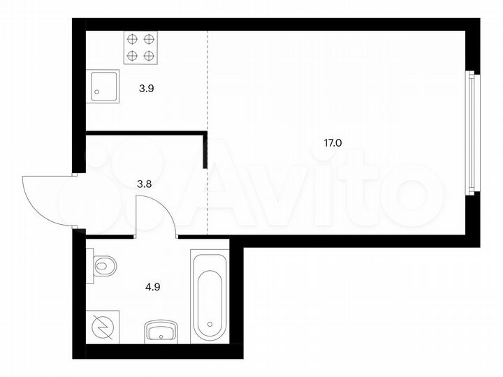 Квартира-студия, 29,6 м², 4/32 эт.