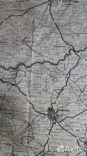 Географическая карта Ивановской области