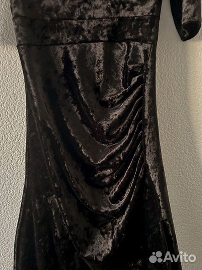 Платье черное велюровое 40-42