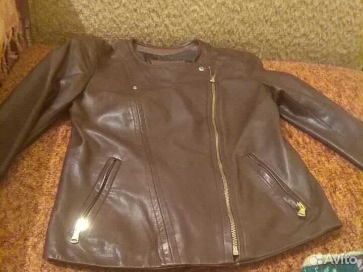 Кожанная косуха Massimo Dutti