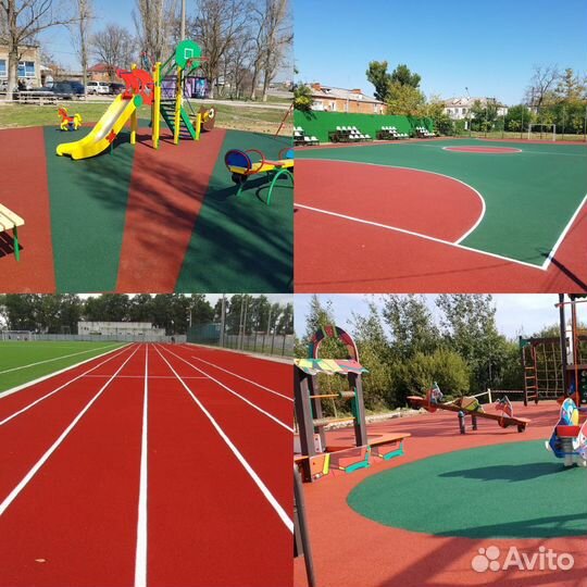 Бесшовное покрытие из резиновой крошки 10 мм