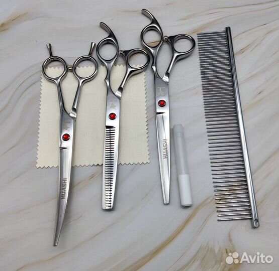 Набор ножниц для стрижки животных 7 huashi
