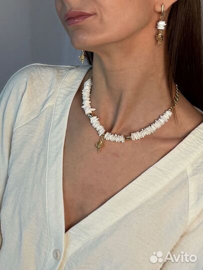 Комплект колье и серьги