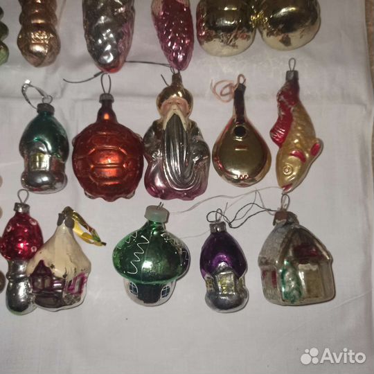 Елочные игрушки СССР стекло