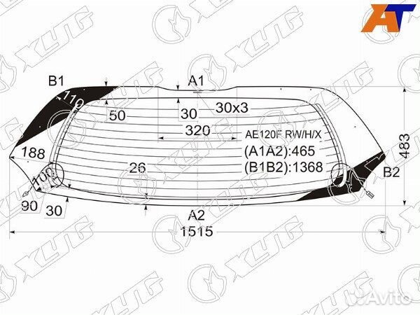 Стекло заднее toyota corolla spacio