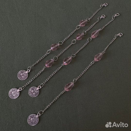 Украшение для волос; Шолпы с розовым хрусталем