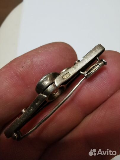 Винтажная серебряная брошь. 875. Позолота