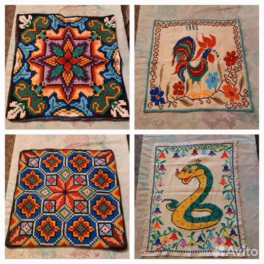 Вышитые наволочки крестом
