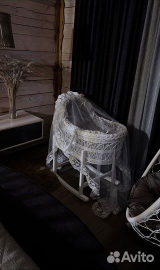 Детская люлька колыбель плетеная из лозы