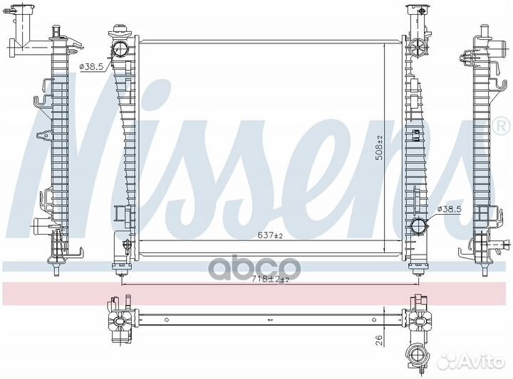 Радиатор охлаждения двигателя 61033 Nissens
