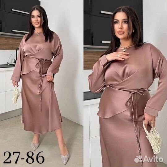 Костюм двойка женский шёлк до 60 р