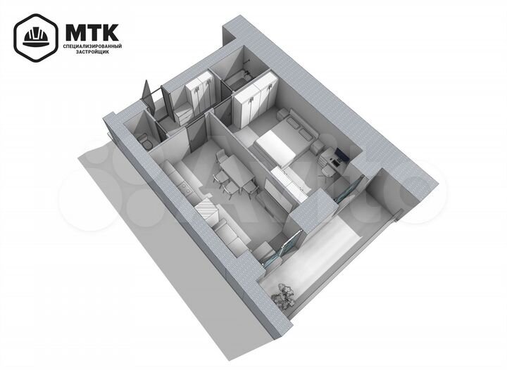 1-к. квартира, 41,9 м², 4/8 эт.