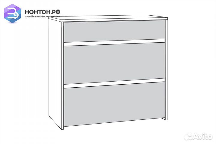 Комод Торонто 13.321 белый шагрень / стальной серы