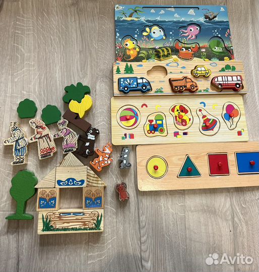 Деревянные игрушки, конструктор, сказка, пазл