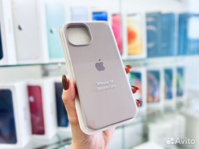 Чехол на iPhone 14, светло-серый