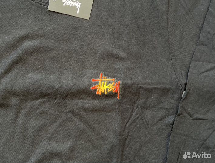 Лонгслив Stussy Fireball Longsleeve Black Оригинал