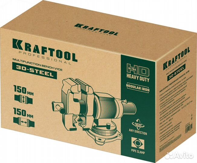 Слесарные тиски kraftool 3D-Steel 32704-150