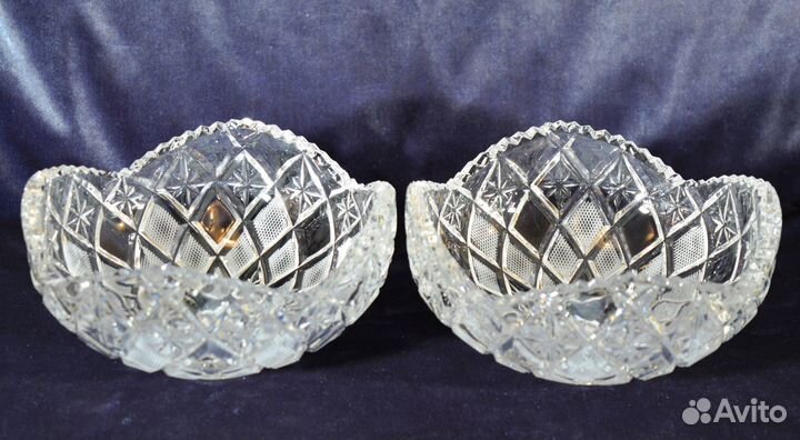 Салатницы конфетницы СССР хрустальные 2 штуки