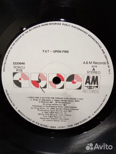 Y&T - open fire 1985 LP