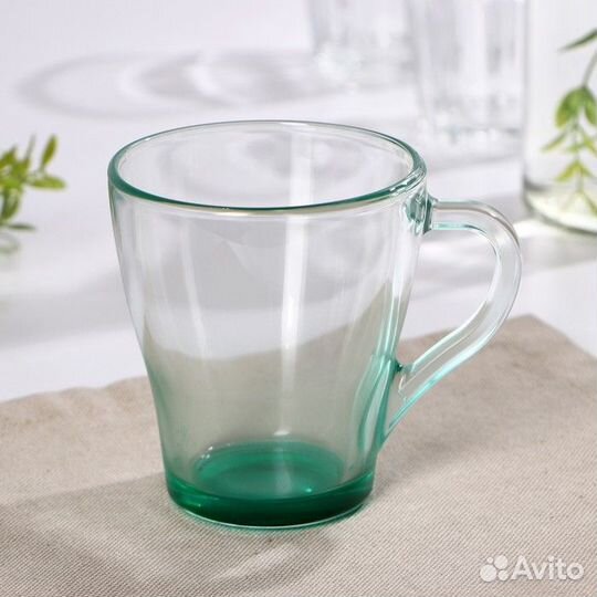 Кружка стеклянная «Джем», 250 мл, цвет зелёный