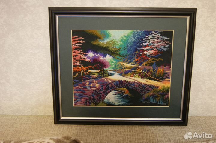 Картина вышитая, счетный крест, 