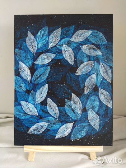 Картина абстракция акрилом на оргалите (двп)