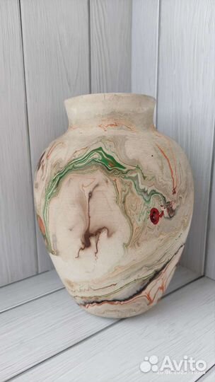 Ваза индейская керамика, ручная работа, USA