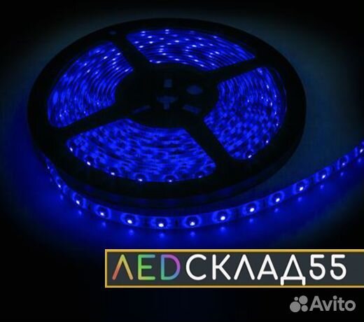 Светодиодная лента 2835-120 синий (частый диод)