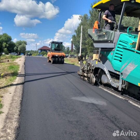 Укладка асфальтовой крошки