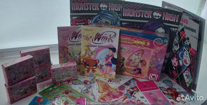 Журнал monster high и тетрадка Winx