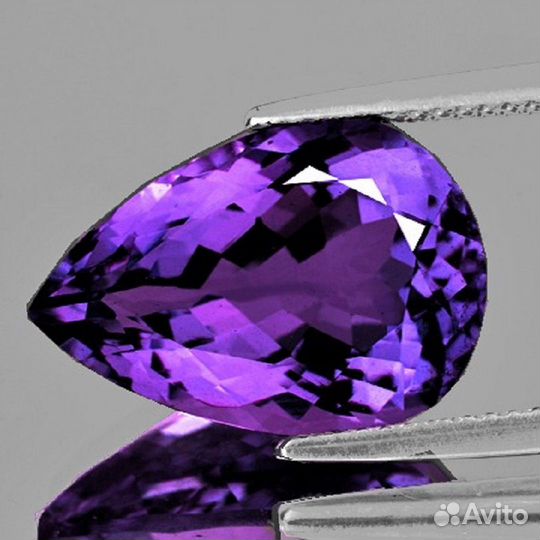 Аметист натуральный 4,91Ct 15х10мм VVS Pear