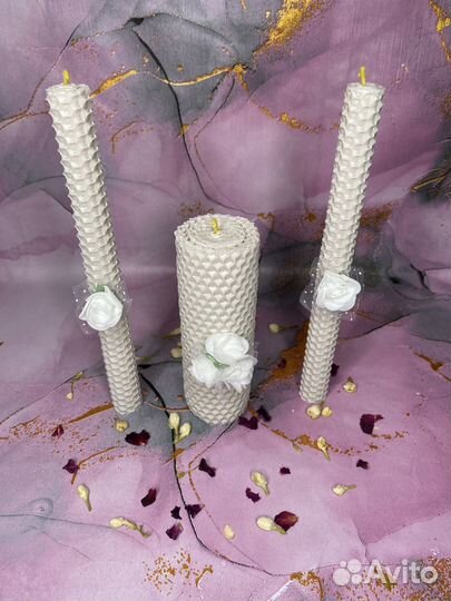 Набор свечей из вощины Семейный очаг