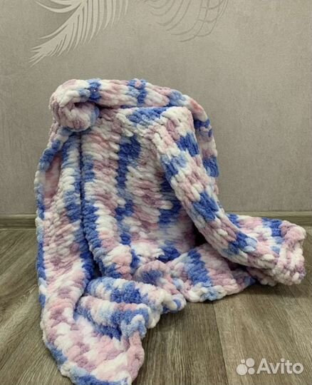 Плед вязаный, ручная работа