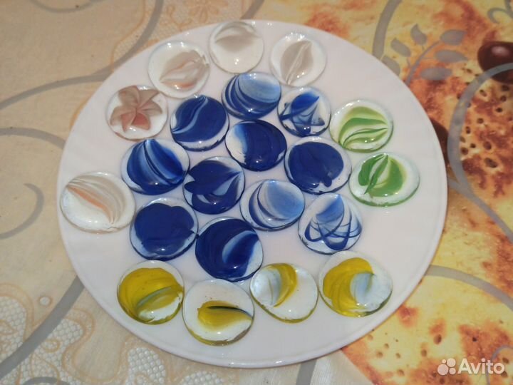 Декоративные камешки марблс 25-30 мм в цветы