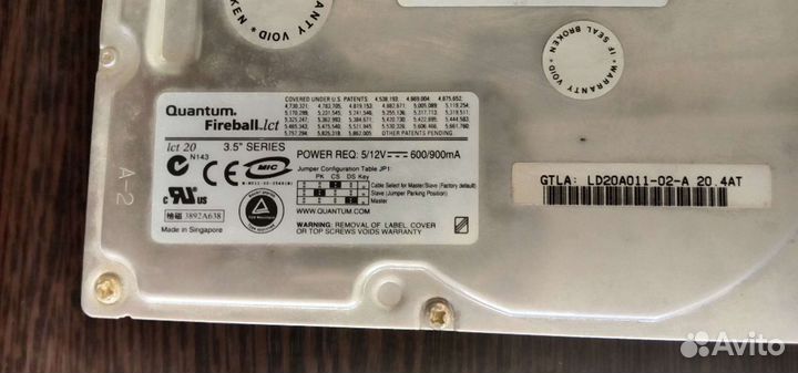 Жёсткий диск 3.5 hdd ide 20 GB quantum fireball