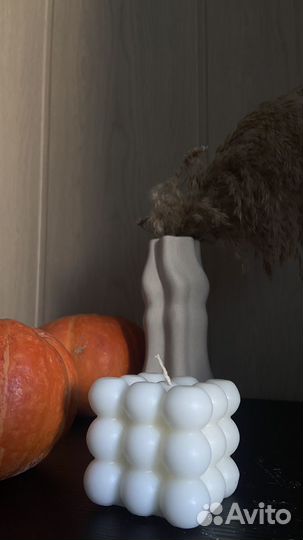 Формовые свечи куб, волна