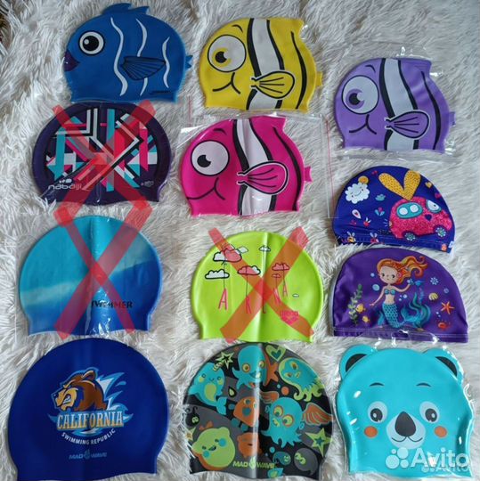 Очки и шапочки детские для плавания Madwave