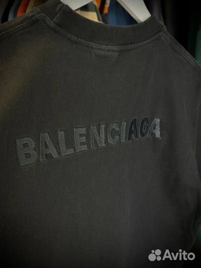 Balenciaga tripple black футболка S M L XL