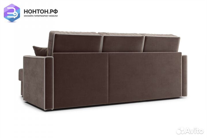 Диван угловой дельфин Леон коричневый