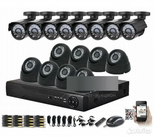 Комплекты видеонаблюдения 1-32 камеры